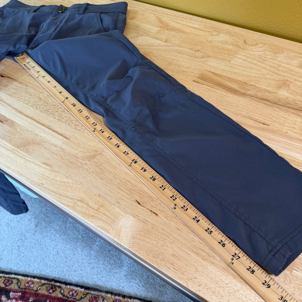 Prana Halle Hiking Pants Size 6 Grey Stretch Roll Up Straight Leg Nylon Blend - Picture 10 of 11